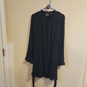 Allegra K Navy and Black Polka Dot Dress. NWT
